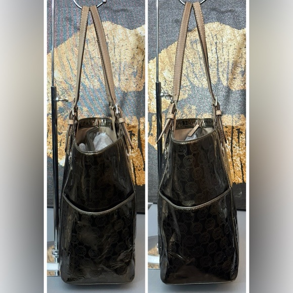 MICHAEL Michael Kors Jet Set Mirror Metallic East/West Signature Tote Bag - Picture 13 of 15